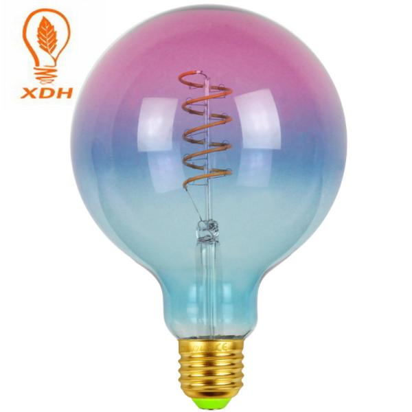 G125 E27 Coloured Filament Bulbs 4W 6W LED Filament Globe Bulb