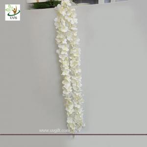 China UVG wedding use realistic fake white wisteria flower vine for home garden wall decoration on sale