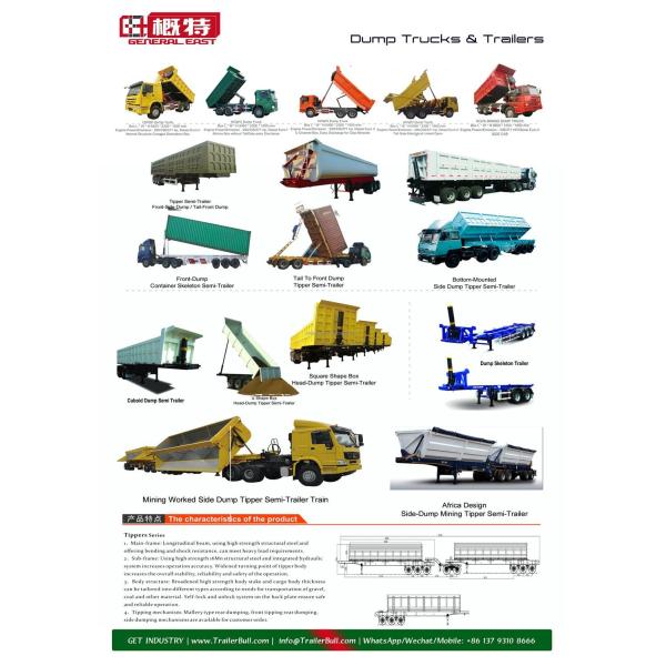 22 Cbm U-Type Tipping Trailer with Three Axles