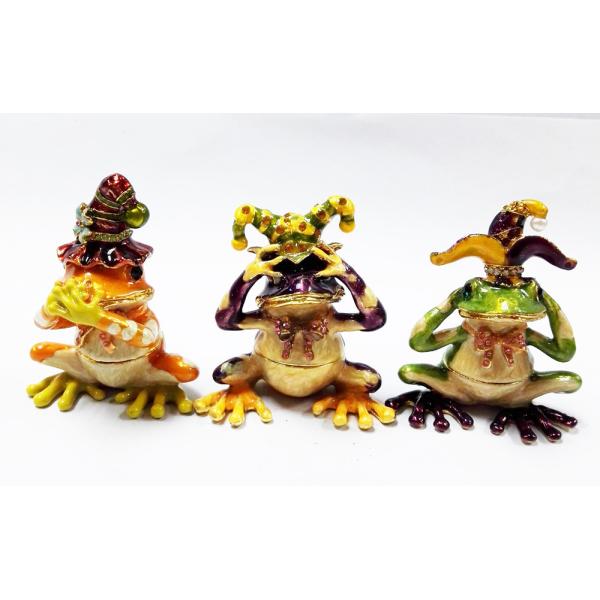 Frog bejeweled box Frog gift box Frog Alloy box Frog trinket box