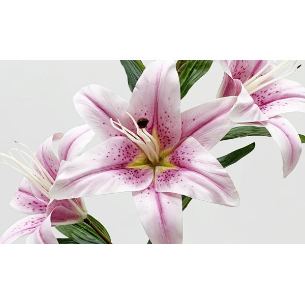 Long - Lasting Multiple Color Artificial Lilies With 3 Flowers And 2 Buds 98 CM