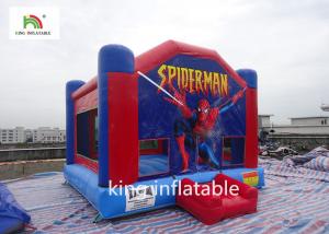 Quality Blue And Red Commercial Inflatable Bounce House Spiderman Print For Rent for sale