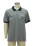 Grey Melange All Cotton Mens Polo T Shirts / Guys Polo Shirts 48 / 50 / 52 Sizes