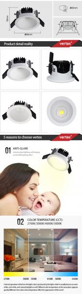 No - Glare Quick Installation UGR<16 PF>0.9 Dimmable Downlight