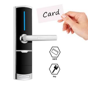 Quality Black Color Zinc Alloy Hotel Smart Key Card Door Locks with Free PC Software for sale