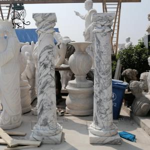 Quality Roman Column Marble Pillars Natural Stone Handcarved Garden Decoration for sale