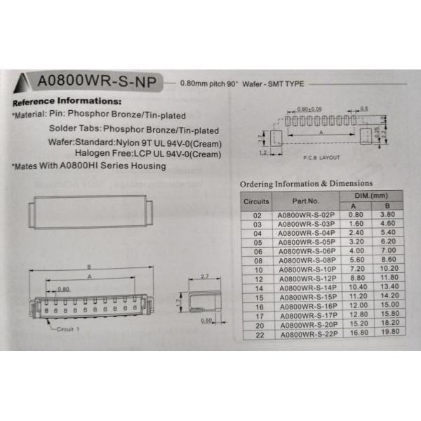 0.8mm pitch Insulation Displacement Connector SUR connector for AWG32#