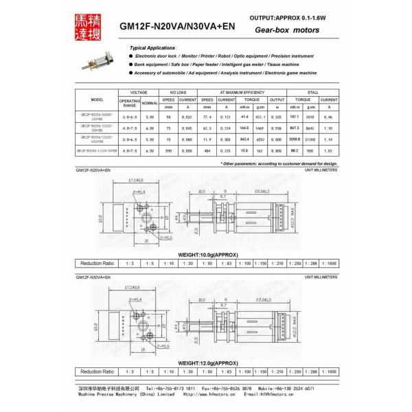 GM12-N20VA+EN Gear-box motors with hall encoder