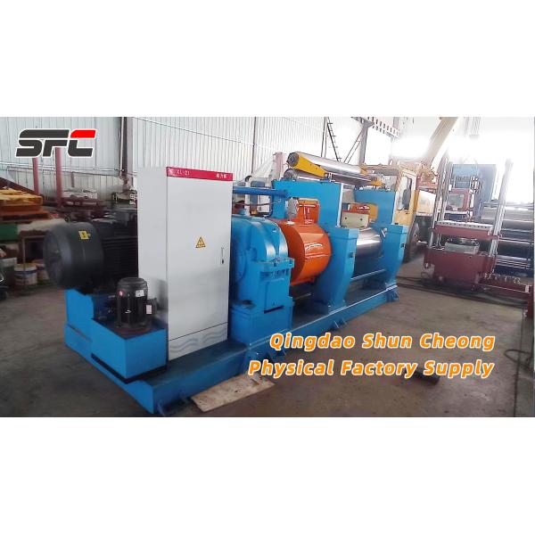 PLC Controlled Customizable Two Roll Mixer Hard Gear Reducer With Bearing Open Mill For Rubber Mixing