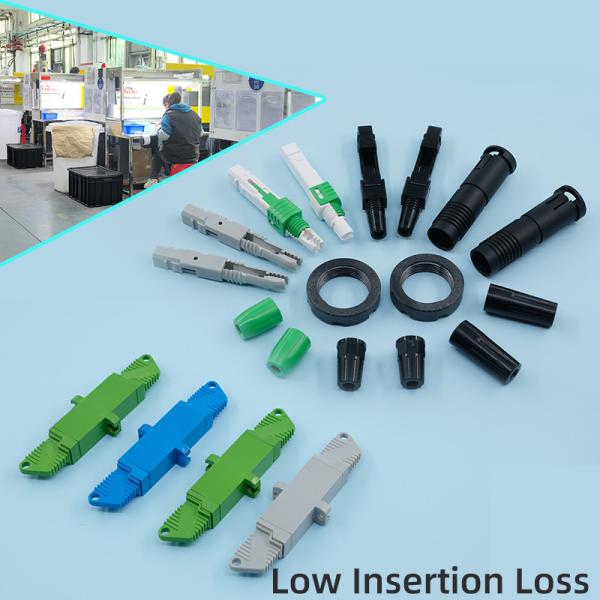 Single Mode E2000 Connector Optical Fiber Fast Connector With Ceramic Ferrule
