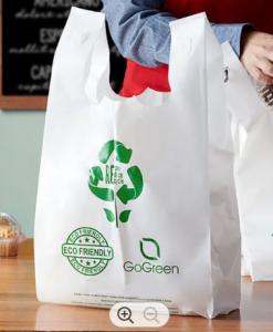 Quality Tint Plastic Biodegradable Shopping Bag Compostable Earth Friendly for sale