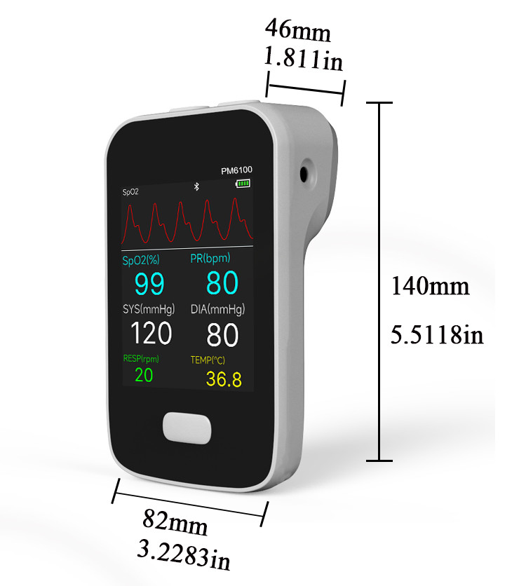 Medical Bluetooth Handheld Patient Continuous monitoring system Multiparameter