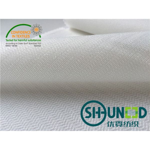 100% Polyester Interlining Material Warp And Tricot Knitted W1030D