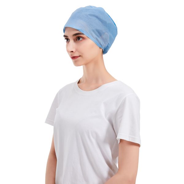 Wholesale Disposable Nonwoven Medical Doctor Surgeon Cap With Ties and Elastic Hospital Operating Doctor Head Cover