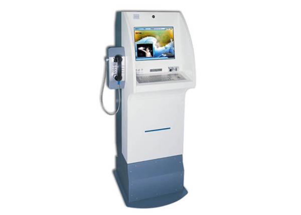 Check Reader And Fingerprint Reader Self Service Kiosk For Internet / Informatio