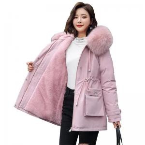 China Custom Size Long Puffer Coat Loose Form Long Hooded Parkas Winter Jacket on sale