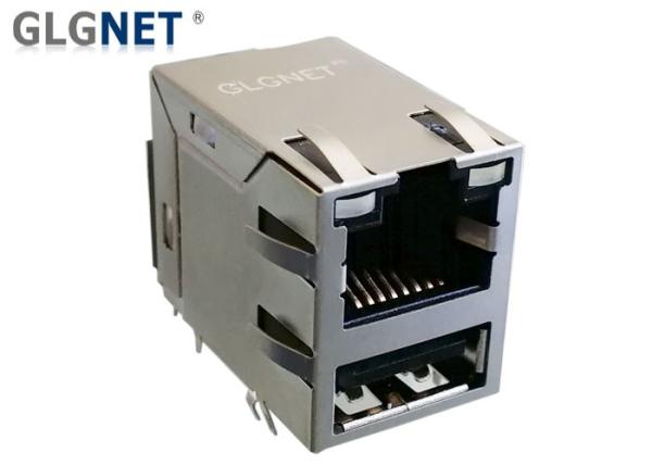 Buy Magnetic RJ45 Connector with LED Light Pipes Rj45 Modular Jack with USB 2.0 interface at wholesale prices