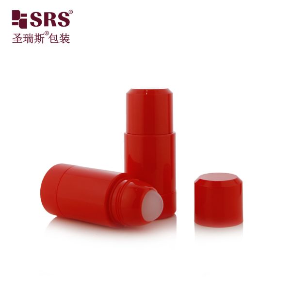 Plastic PP Body Deodorant Refillable Roll On Bottle Replaceable Red 75ml