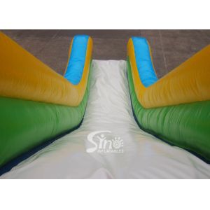 Lead Free PVC Tarpaulin Inflatable Bouncy Castles , Rainbow Castle Slide
