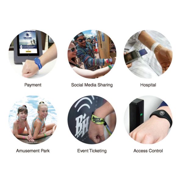 Elastic Stretch RFID woven Wristband For Sports and events