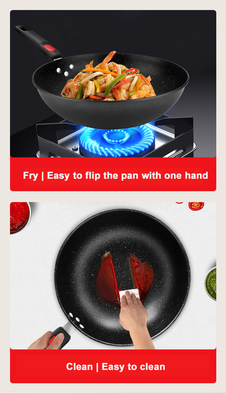 Black Non Stick Cast Iron Cookware Set Medical Stone Cookware Set