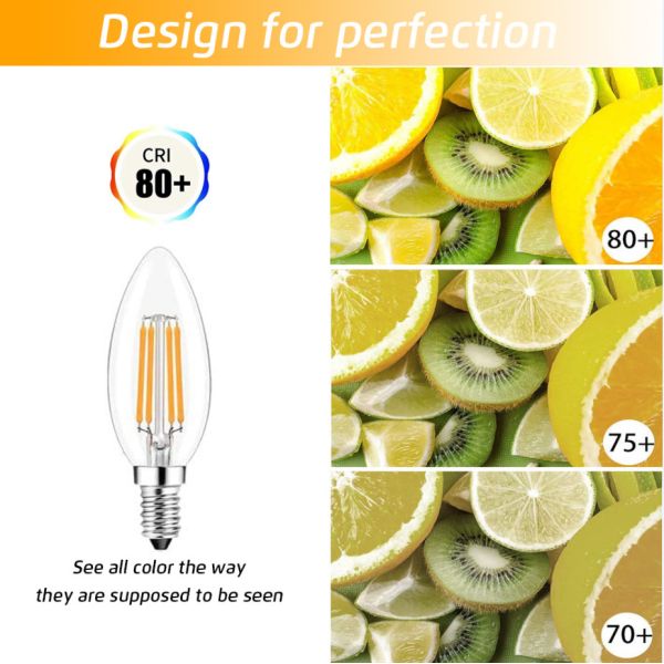 C35 led filament bulb candelabra light 4W LED Filament Candle Bulb E14 Clear Vintage lamp