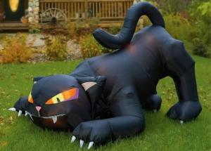 Quality CE Certificate Outdoor Giant Advertising Inflatables Black Cat For Halloween Festival for sale