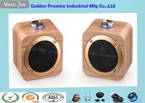 Quality 1200mA Battery Wooden Bluetooth Stereo Speakers 76mm Horn RoHs Certificate for sale