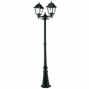 China Twin Head Antique Cast Iron Lamp Post Powder Coated For House / Garden / Park on sale