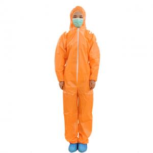 China Pp / Sms / Sf Disposable Orange Coveralls For Health Care Free Sample Available on sale