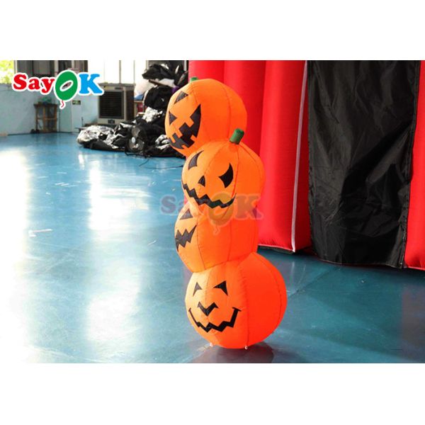 PVC Inflatable Halloween Decoration 4.9ft Pumpkin Shape LED Blown Up Model