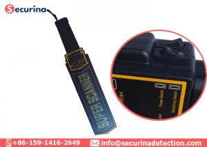 China Adjustable Sensitivity Knob Handheld Wand Metal Detector Black With Rubber Grip on sale