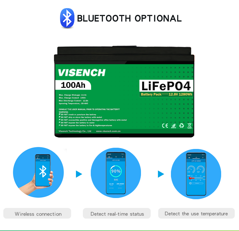 Visench Direct factory high quality 12v 100ah 5KWH 10KWH Solar Lifepo4 storage battery