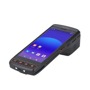 China Android 11 Handheld Pda With Printer 58mm Printing Speed NFC 2D QR Code Scanner Handheld Thermal Printer on sale