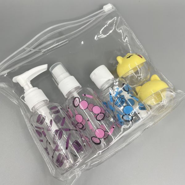 Transparent Boston PET Pump Bottle Round Shoulder 70ml Moisturizer With Printing