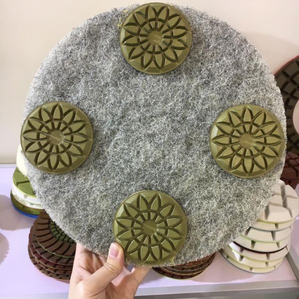 Ceramic bonding grinding pads with velcro for polishing concrete and smoothing scratches