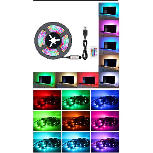 RGB 16.4ft WiFi Smart LED Light Strip 16 Million Colors 310LM with App Control and Music Sync