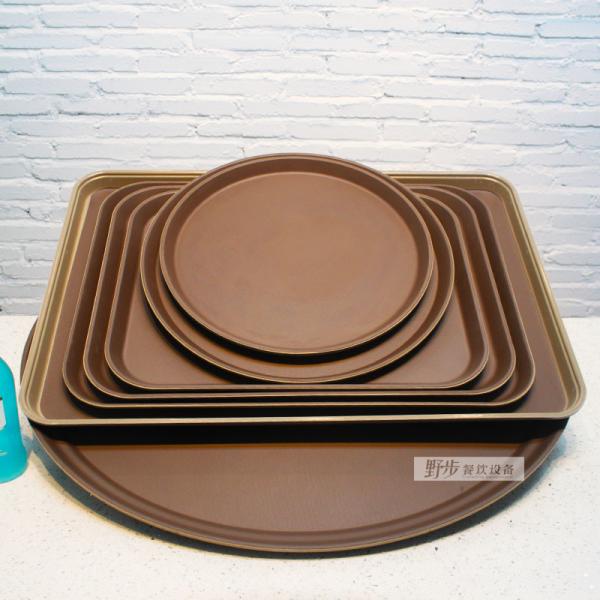 Buy Fiberglass Room Service Tray 14" Round Non - Skid Dia.35.5cm Solid Design at wholesale prices