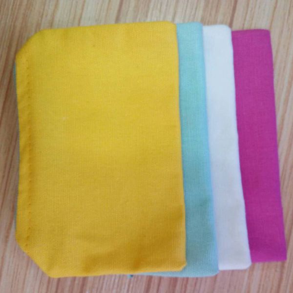 Recycled Cotton Canvas Cosmetic Zipper Bag Mini Size Colorful For Pads Packaging