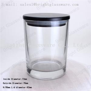 Quality Scented Soy Wax Candle Jar with black wooden lid for sale