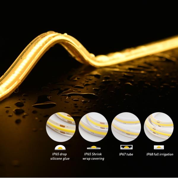 8mm Width COB LED Strips , 3000k Warm White LED Strip DC 12 Volt