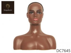 Quality Full Bust Bald Mannequin Head With Shoulders 53cm Head Circumference for sale