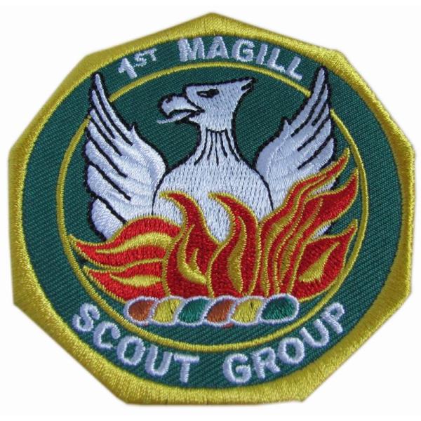 Iron On Twill Fabric Embroidered Patch Applique Merrow Border Pantone Color