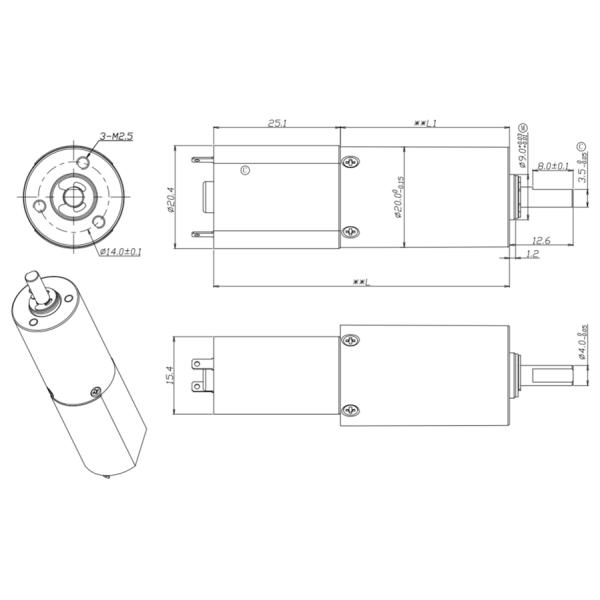 Plastic 12V DC Gear Motor With 1.0-3.0W Output For Hair Curler / Respirator