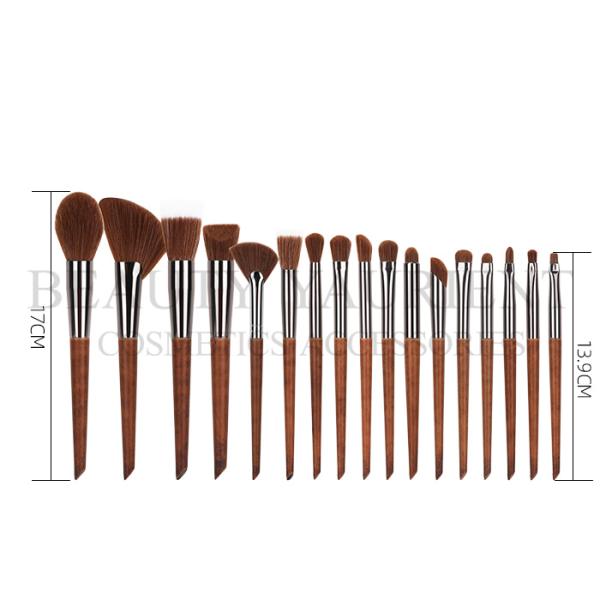Brass Ferrule Face Makeup Tools 17pcs Multipurpose Makeup Brush Set