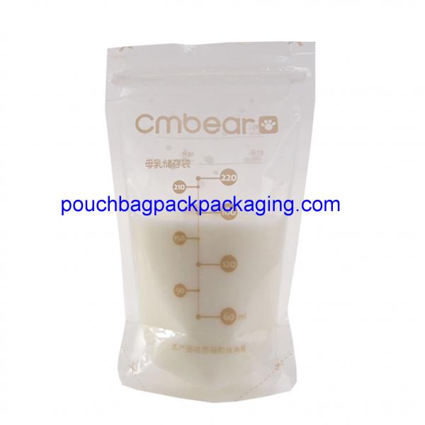 Buy Popular breastmilk storage bag with double zipper on top BPA free at wholesale prices