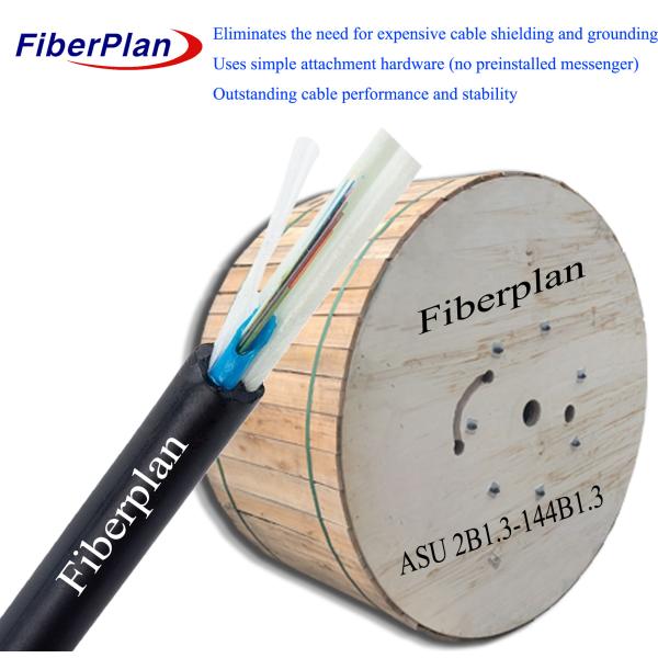 Outdoor Aerial Single Sheath Mini ADSS ASU Fiber Optic Cable