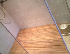 Quality highly waterproof teak wood shower flooring for sale