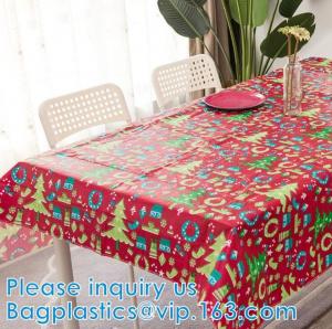China Vinyl Tablecloth PEVA Spillproof Wipeable Oilcloth Tablecloth Rectangle Heavy Duty Extra Large Reusable Tablecloth on sale