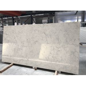 White Carrara Artificial Quartz Stone Kitchen Countertop with Antifouling
